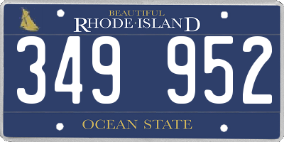 RI license plate 349952