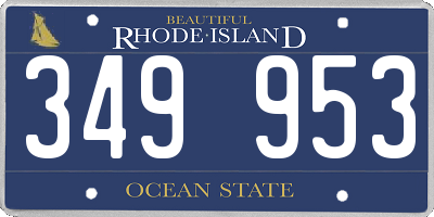 RI license plate 349953