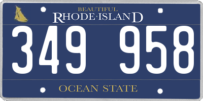RI license plate 349958