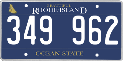 RI license plate 349962
