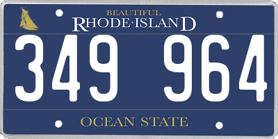 RI license plate 349964