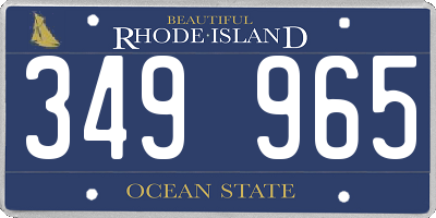 RI license plate 349965