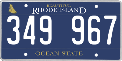RI license plate 349967