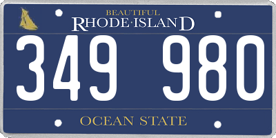 RI license plate 349980