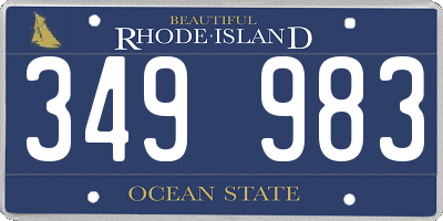 RI license plate 349983