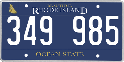 RI license plate 349985