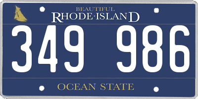 RI license plate 349986