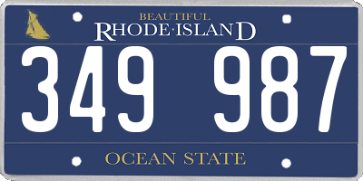 RI license plate 349987
