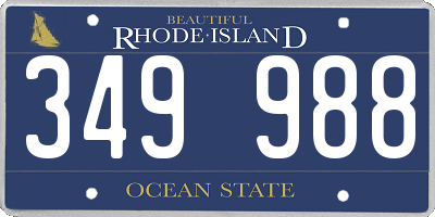 RI license plate 349988
