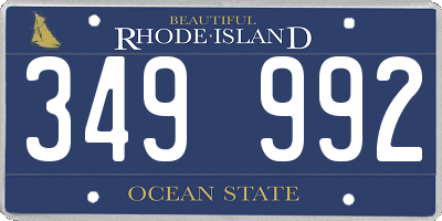 RI license plate 349992