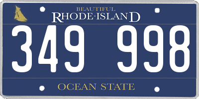 RI license plate 349998