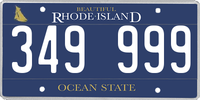 RI license plate 349999