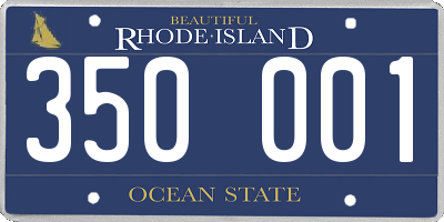 RI license plate 350001