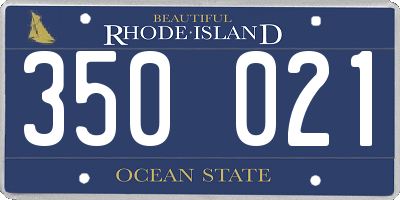 RI license plate 350021