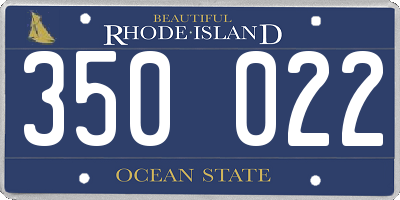 RI license plate 350022