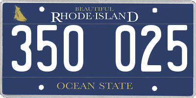 RI license plate 350025