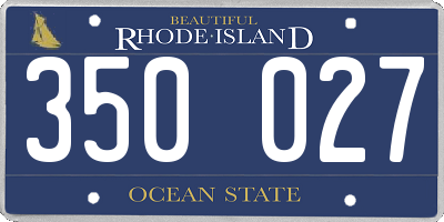 RI license plate 350027
