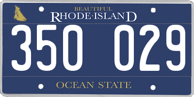 RI license plate 350029