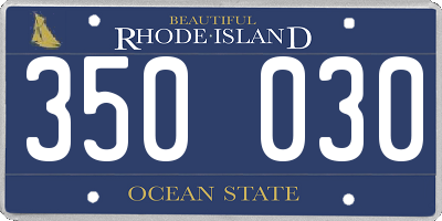 RI license plate 350030
