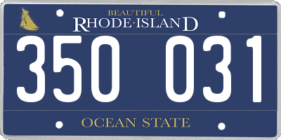 RI license plate 350031