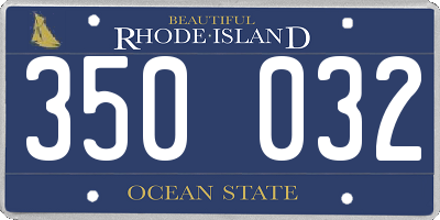 RI license plate 350032