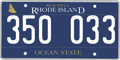 RI license plate 350033