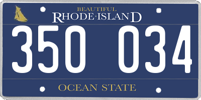 RI license plate 350034