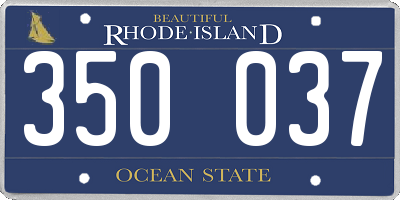 RI license plate 350037