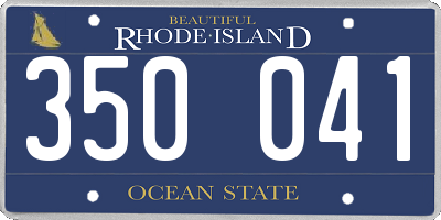 RI license plate 350041