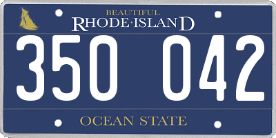 RI license plate 350042