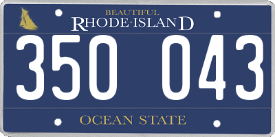 RI license plate 350043