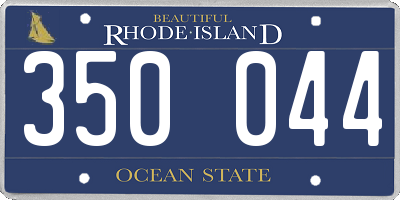 RI license plate 350044