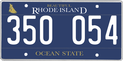 RI license plate 350054