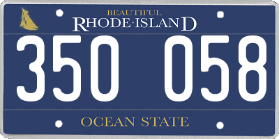 RI license plate 350058