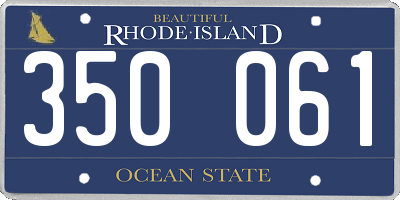RI license plate 350061