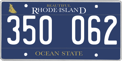 RI license plate 350062