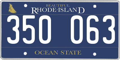 RI license plate 350063