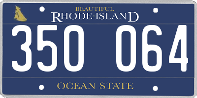 RI license plate 350064
