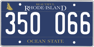 RI license plate 350066