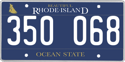 RI license plate 350068