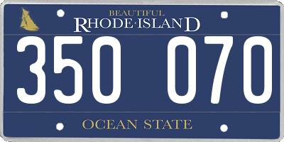 RI license plate 350070