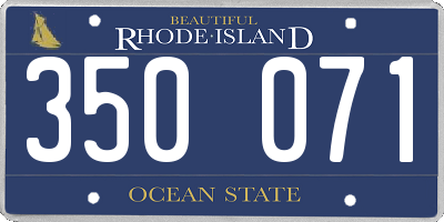 RI license plate 350071