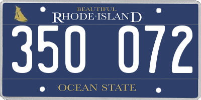 RI license plate 350072