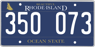 RI license plate 350073