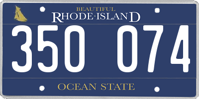 RI license plate 350074
