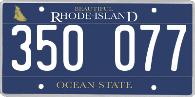 RI license plate 350077