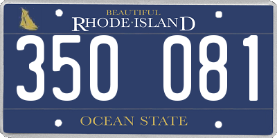 RI license plate 350081