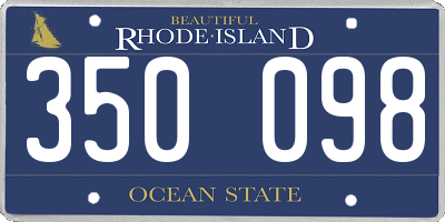 RI license plate 350098