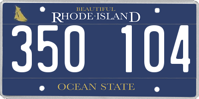 RI license plate 350104