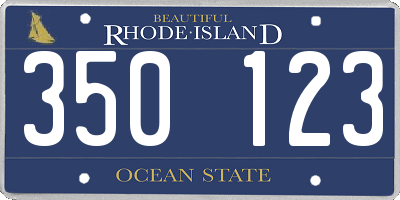 RI license plate 350123